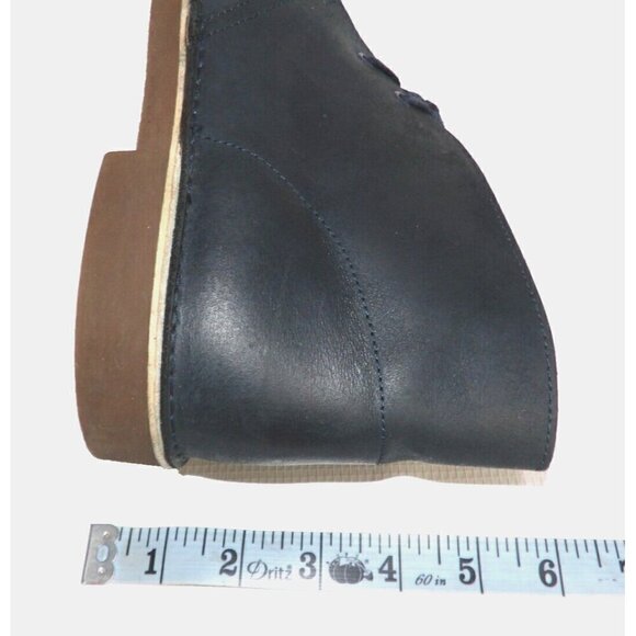 CLARKS very dark blue leather Chukka boots lace up men's size 9M - Picture 8 of 9